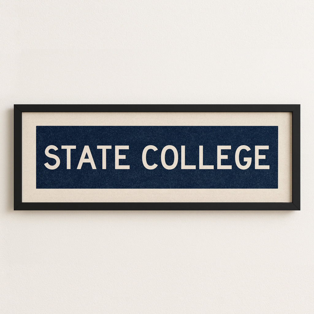 Framed State College Navy Bus Scroll