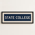 Framed State College Navy Bus Scroll