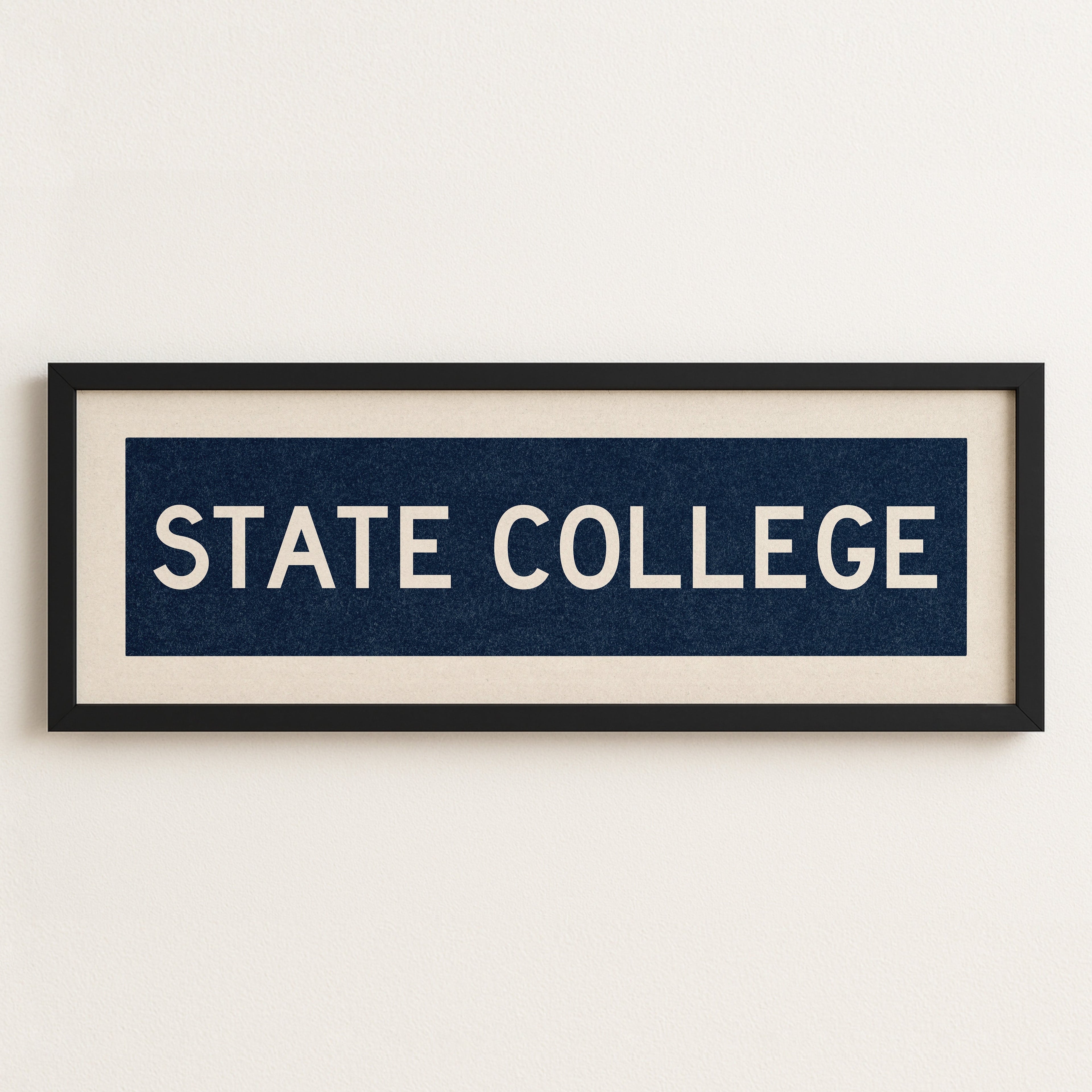 Framed State College Navy Bus Scroll