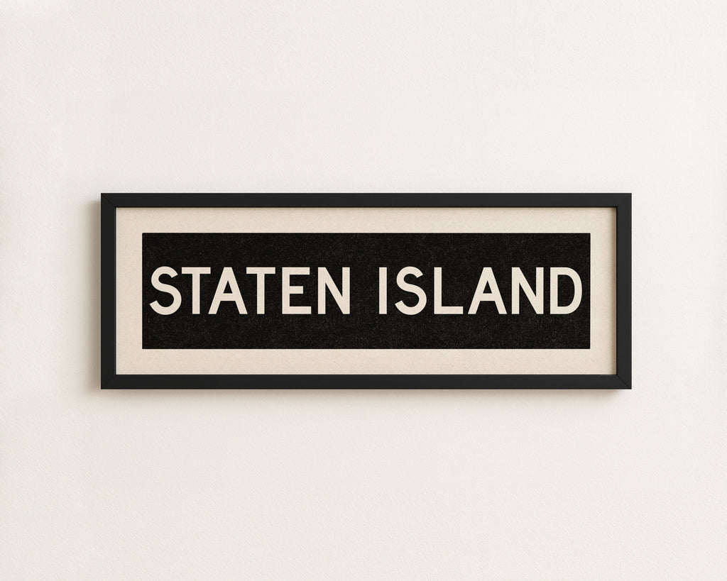 Framed Staten Island New York Bus Scroll