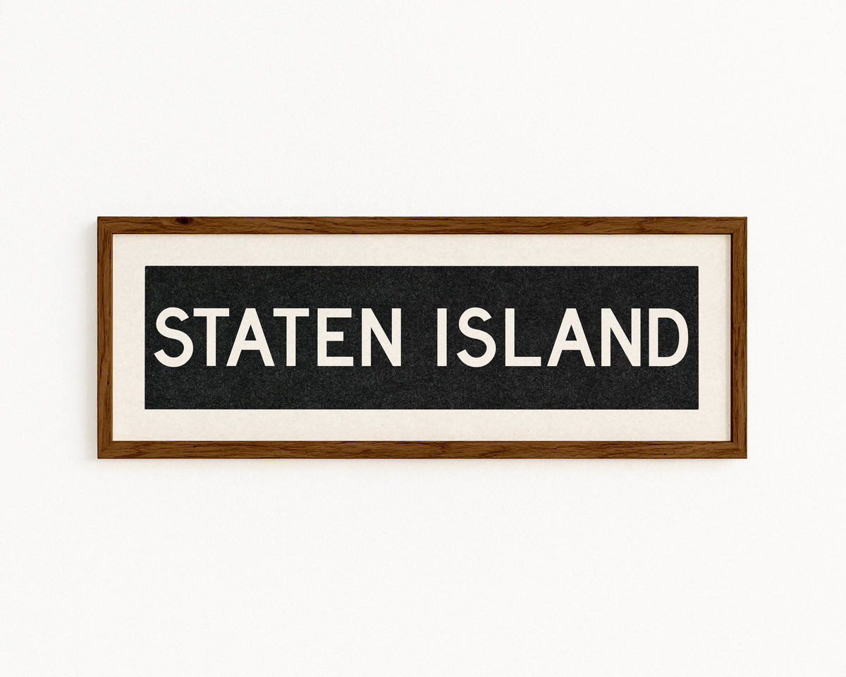 Framed Staten Island New York Bus Scroll