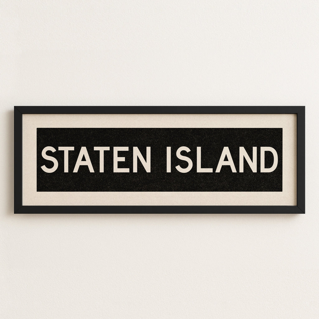 Framed Staten Island New York Bus Scroll