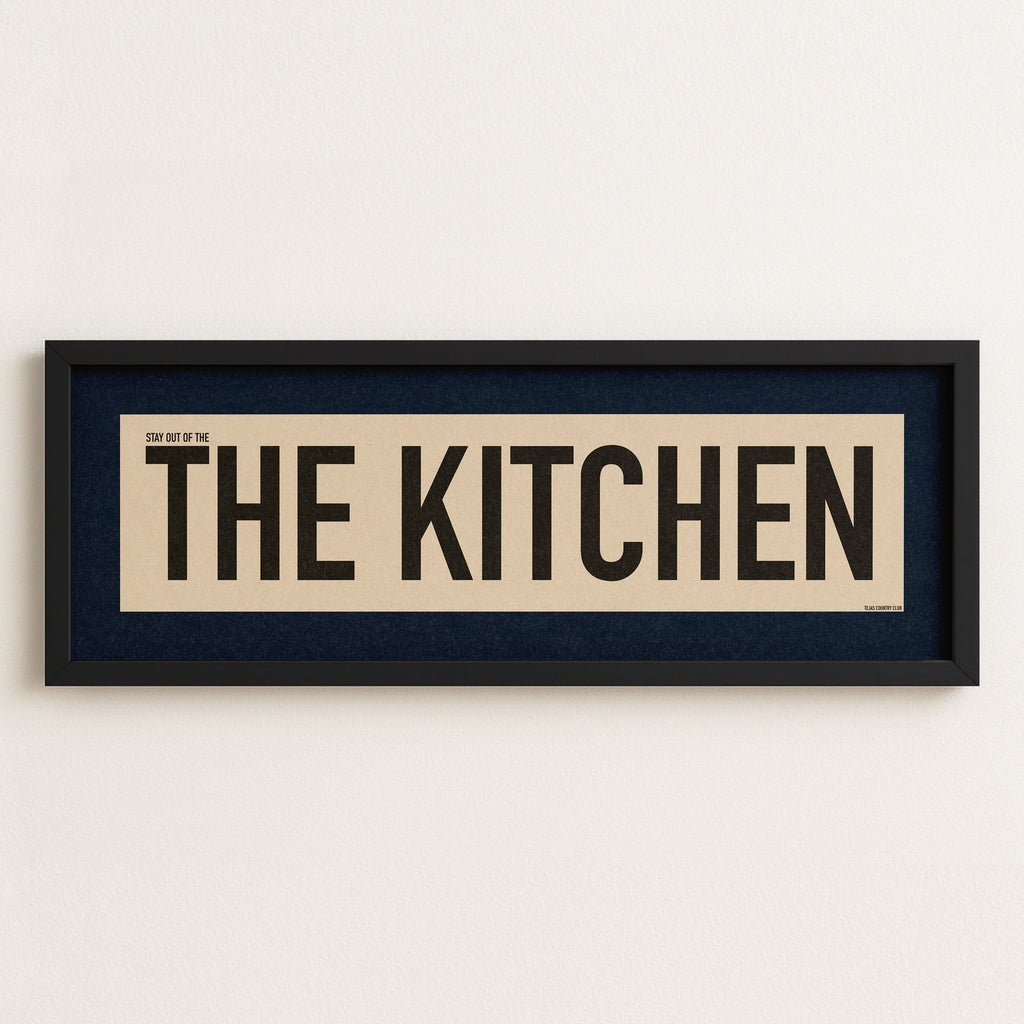 Framed Stay Out Of The Kitchen Pickleball Art Scroll Sign