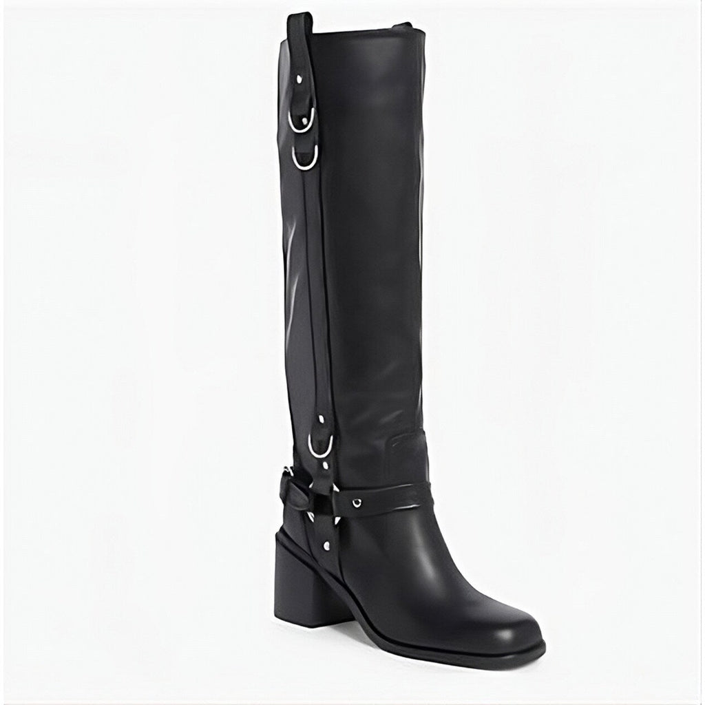 Steve Madden Elizah Leather Knee-High Moto Boot