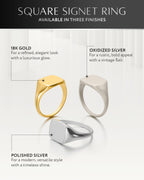 Square Signet Rings (Oxidized)