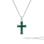 Gemstone Cross Pendant - Emerald