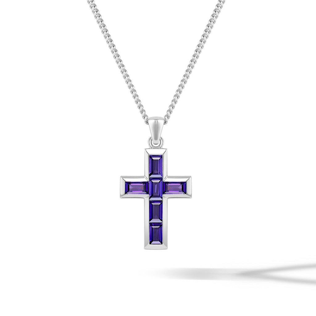 Gemstone Cross Pendant - Amethyst