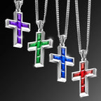 Gemstone Cross Pendant - Amethyst