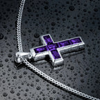 Gemstone Cross Pendant - Amethyst