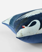 Velvet Crane in the Clouds Small Lumbar Pillow