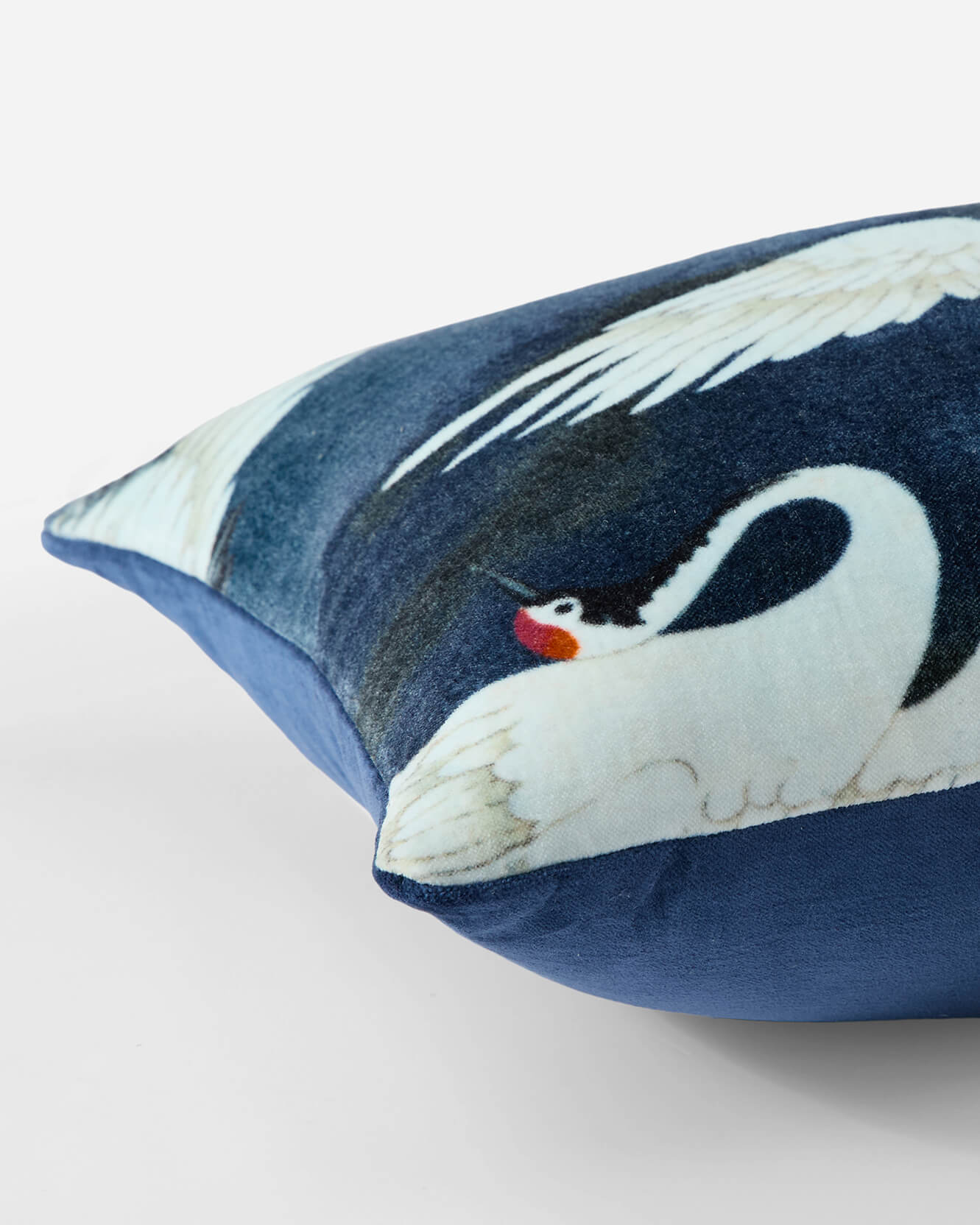 Velvet Crane in the Clouds Small Lumbar Pillow