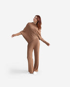 Cloud Knit Asymmetrical Long Sleeve Top
