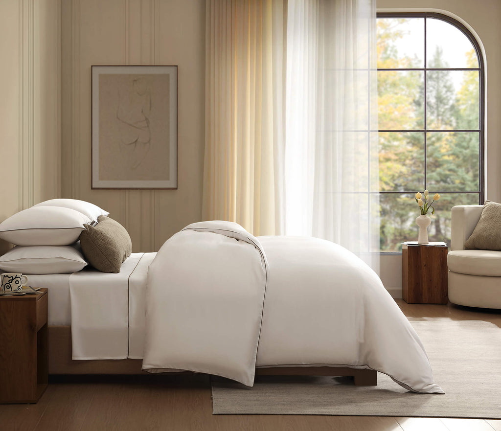 Bamboo Viscose Luxe Top Sheet with Piping