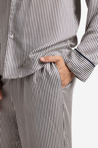 Silky Lyocell Long Striped Pajama Set