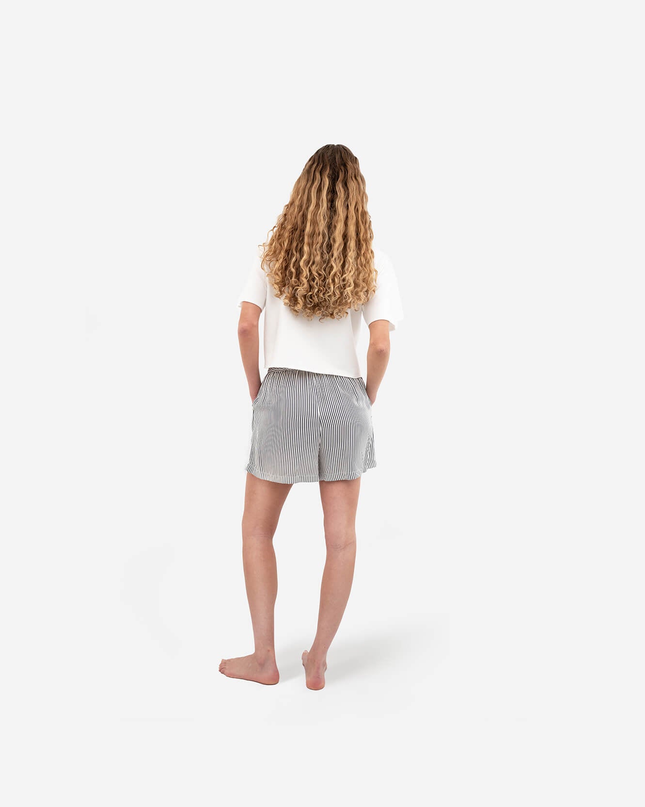 Silky Lyocell Striped Boxer Shorts