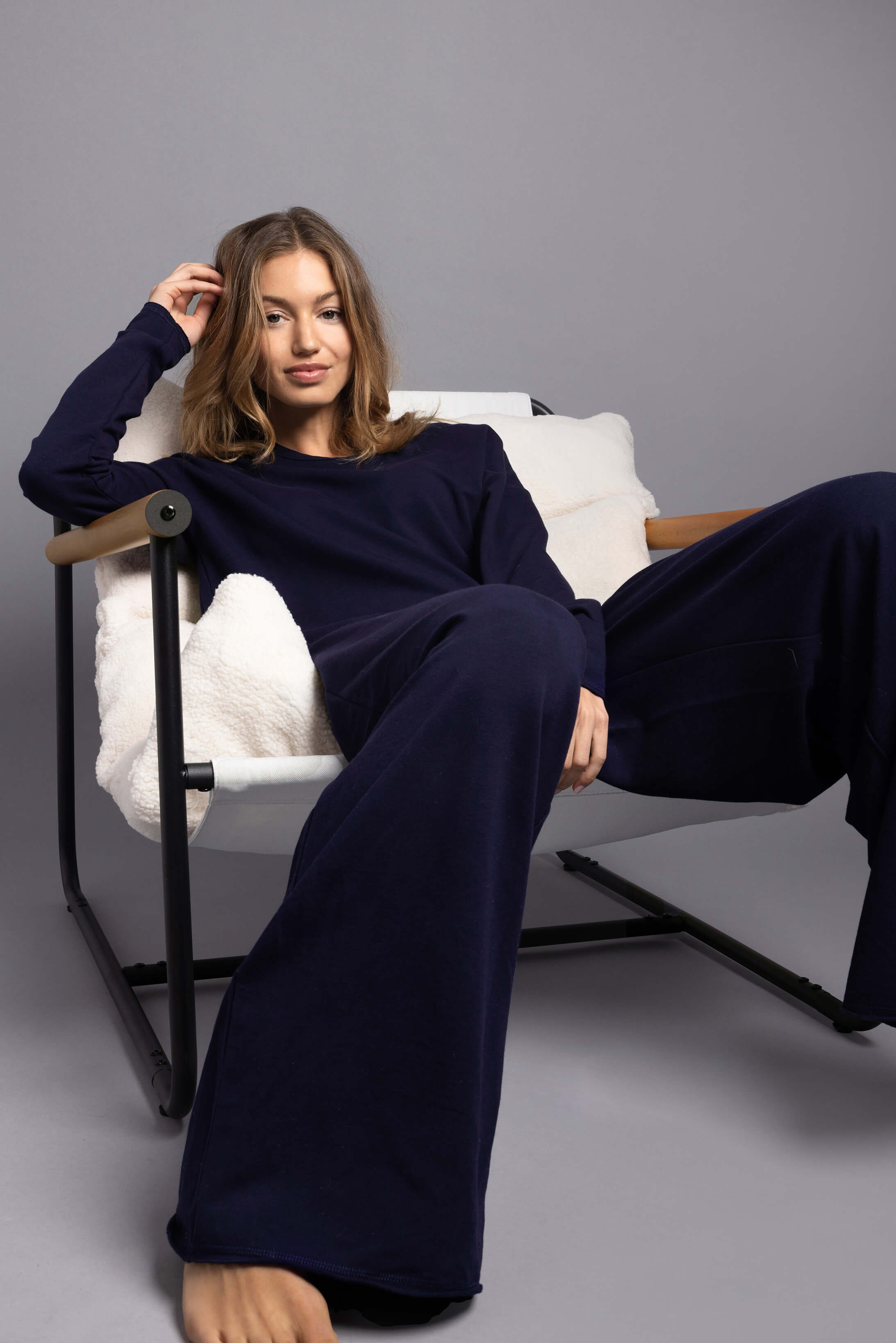 Light French Terry Long-Sleeved Top