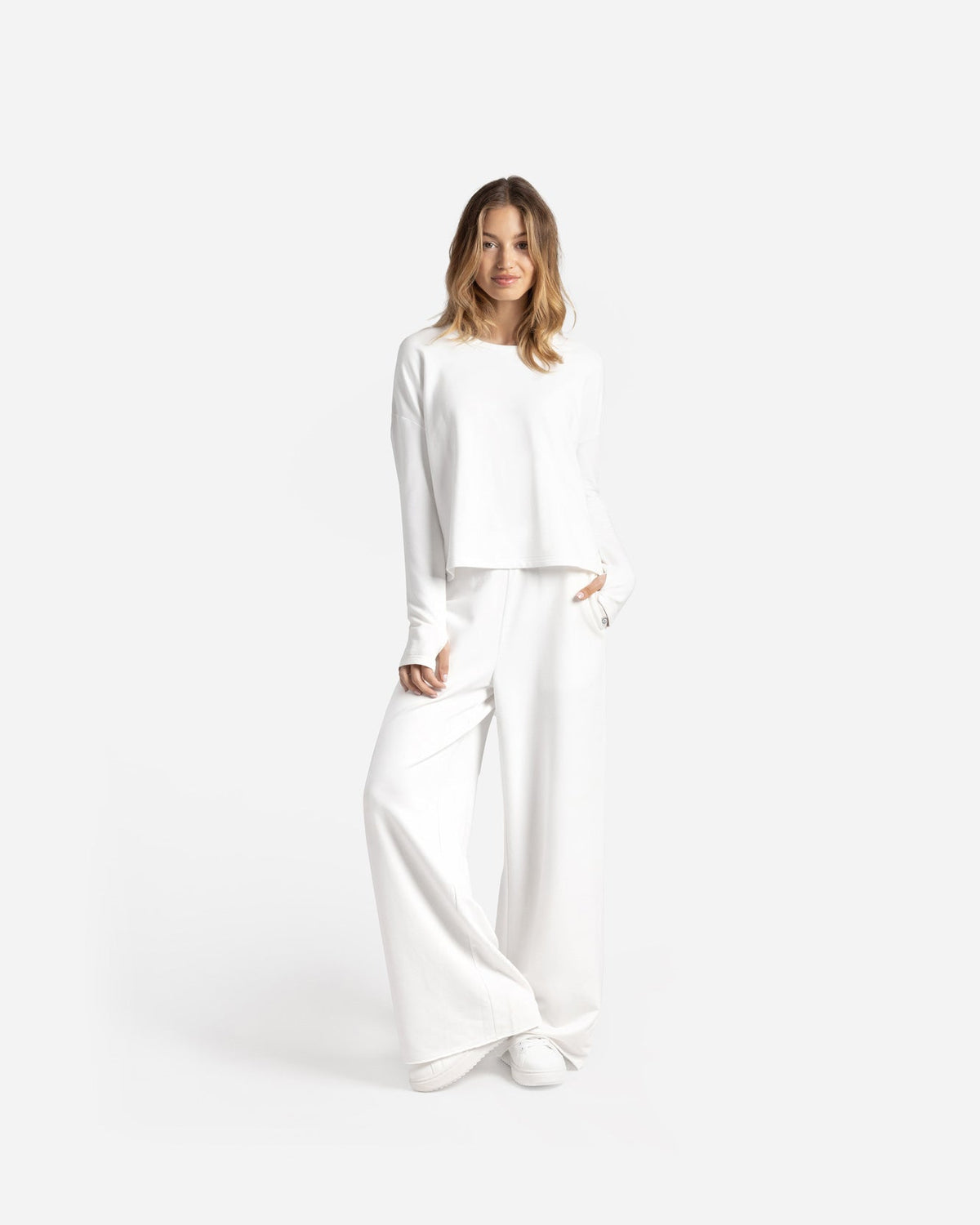 Light French Terry Long-Sleeved Top