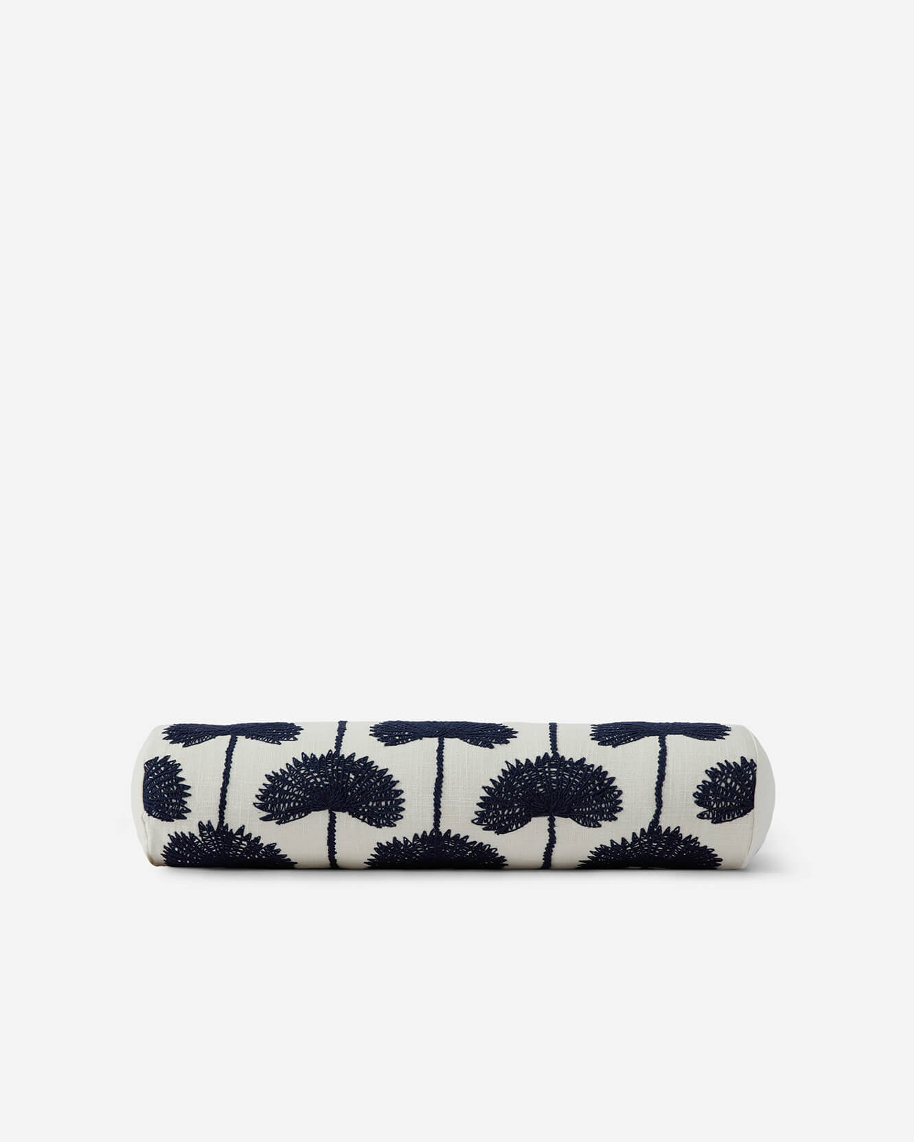 Palm Leaf Embroidered Bolster Pillow