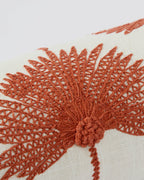 Palm Leaf Embroidered Bolster Pillow