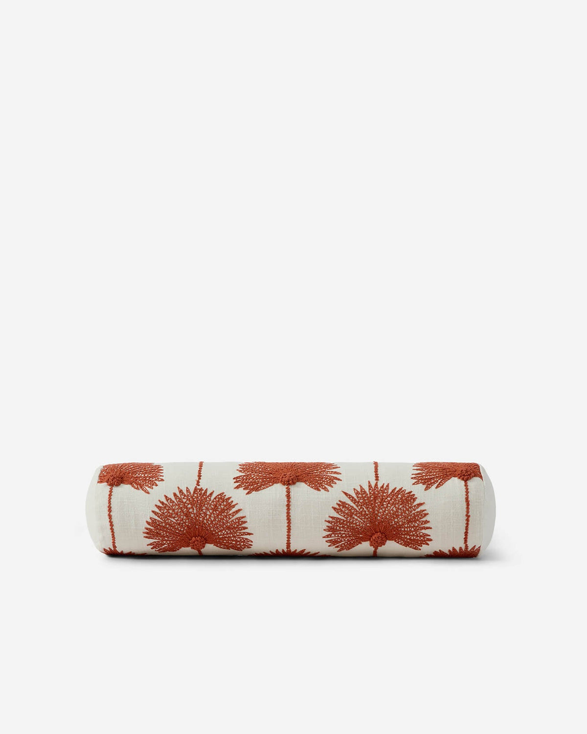 Palm Leaf Embroidered Bolster Pillow