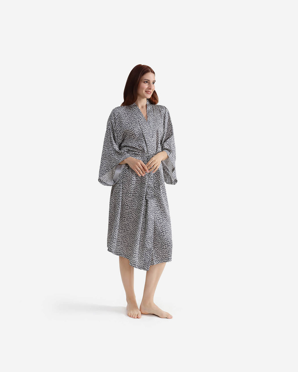 Silky Lyocell Leopard Print Kimono | Last Chance