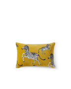 Velvet Watercolor Zebra Small Lumbar Pillow