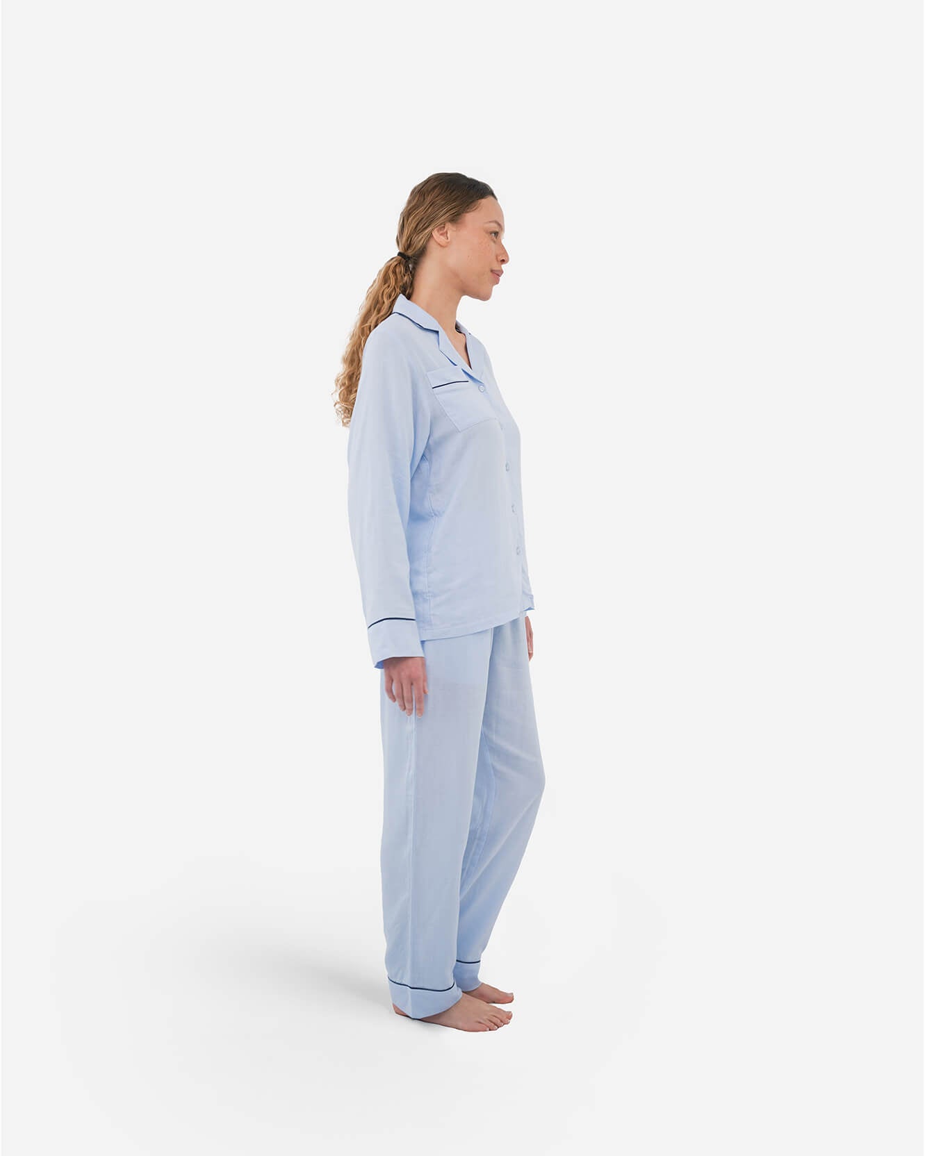 Woven Cotton Long Pajama Set