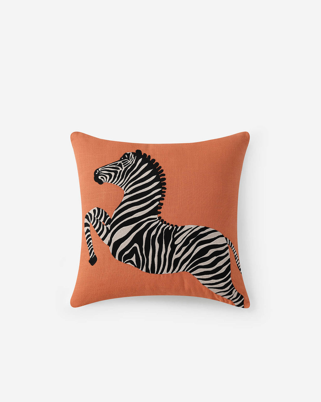 Zebra Embroidered Throw Pillow