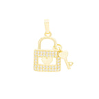 Lock 2 Pendant 14K Anklet Gold Filled Cubic Zirconia Charm Rope Chain Set 10" Women Jewelry
