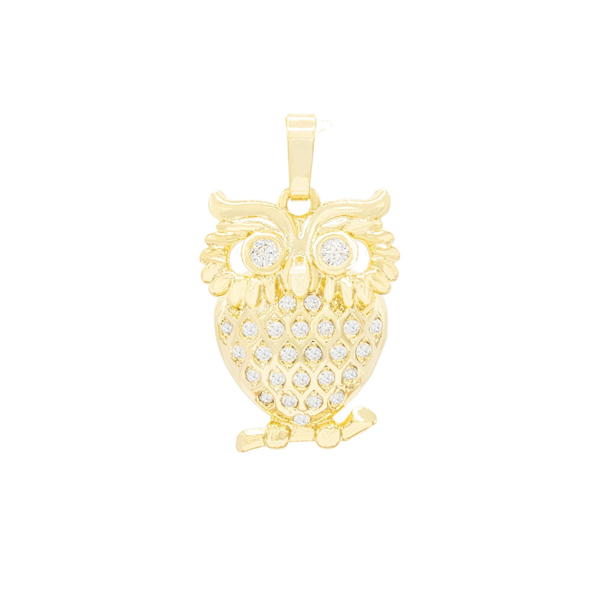 Owl Pendant 14K Anklet Gold Filled Cubic Zirconia Charm Rope Chain Set 10" WomenJewelry