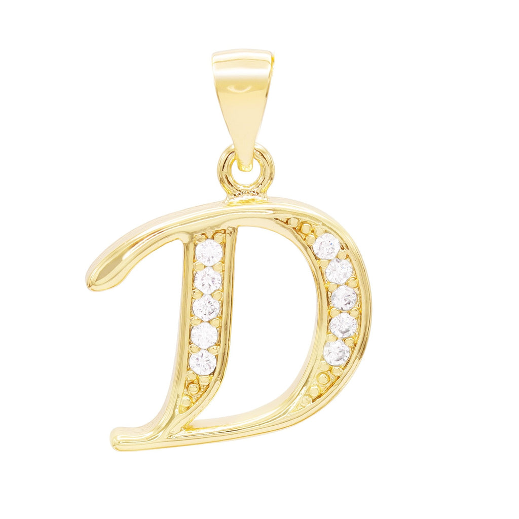 Alphabet A-Z Initial Letter CZ Pendant 14K Gold Filled Box Chain Set 18" 20" 24" Women Necklace Set