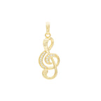Music Note Pendant 14K Anklet Gold Filled Cubic Zirconia Charm Rope Chain Set 10" Women Jewelry
