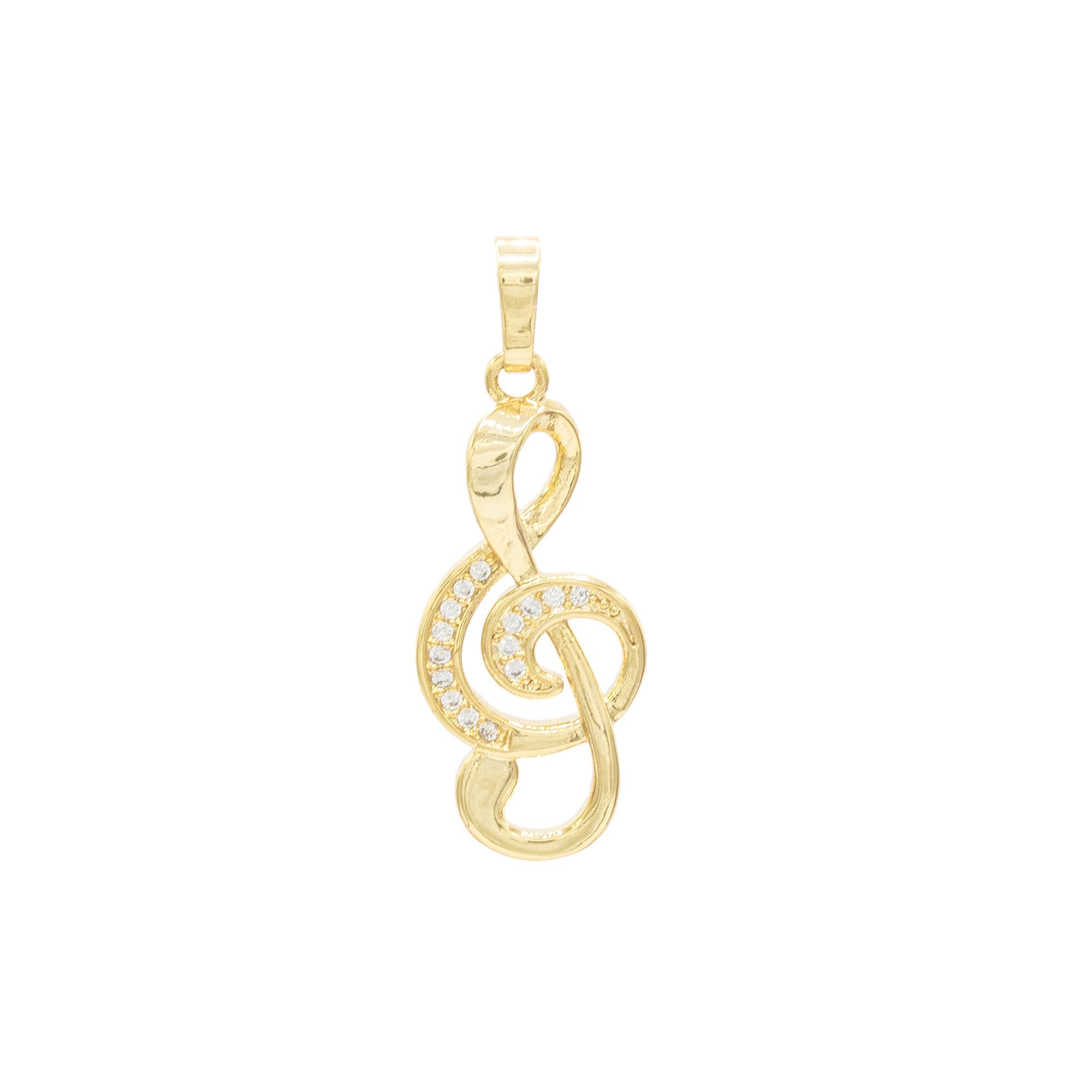 Music Note Pendant 14K Anklet Gold Filled Cubic Zirconia Charm Rope Chain Set 10" Women Jewelry
