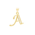 Alphabet A-Z Initial Letter CZ Pendant 14K Gold Filled Curb Chain Set 18" 20" 24" Women