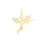 CZ Angel With Gun Pendant 14K Anklet Bracelet Gold Filled Cubic Zirconia Charm Rope Foot Chain Set 10" Women Girl Teen