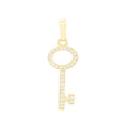 Key Pendant 14K Anklet Gold Filled Cubic Zirconia Charm Rope Chain Set 10" Women Jewelry