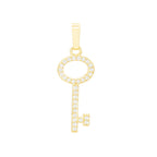 Key Pendant 14K Anklet Gold Filled Cubic Zirconia Charm Rope Chain Set 10" Women Jewelry