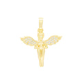 CZ Angel Pendant 14K Anklet Bracelet Gold Filled Cubic Zirconia Charm Rope Foot Chain Set 10" Women Girl Teen