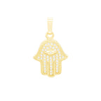 Hamsa Hand Pendant 14K Anklet Gold Filled Cubic Zirconia Charm Rope Chain Set 10" Women Jewelry