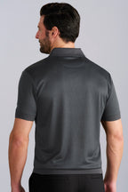 Short Sleeve Sweater Polo Solid // Charcoal