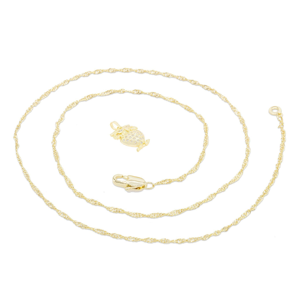 Owl Cubic Zirconia Pendant With Necklace Set 14K Gold Filled