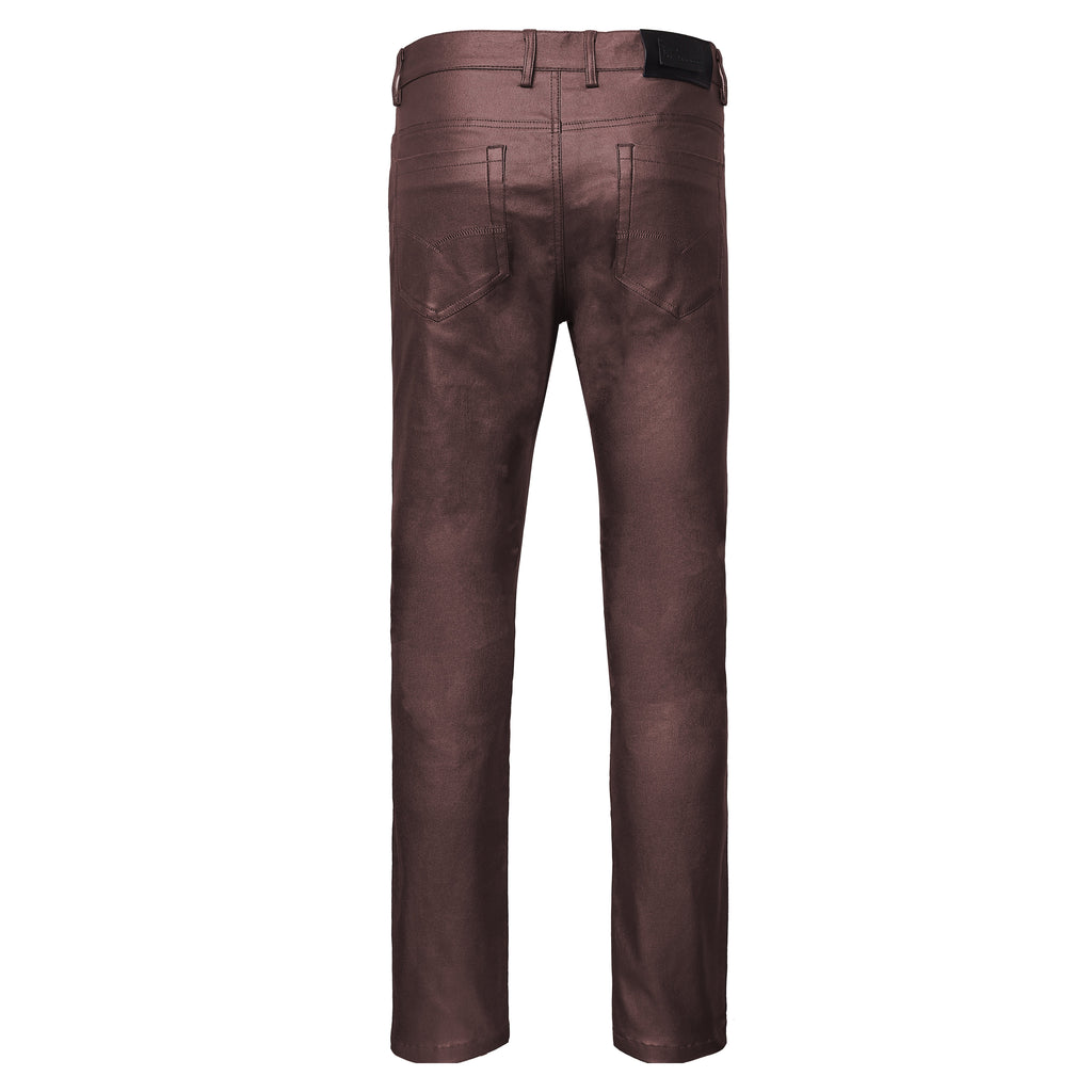 Barocco Versatile Vogue Men's Metallic Jeans - Wine