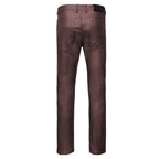 Barocco Versatile Vogue Men's Metallic Jeans - Wine