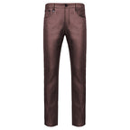 Barocco Versatile Vogue Men's Metallic Jeans - Wine
