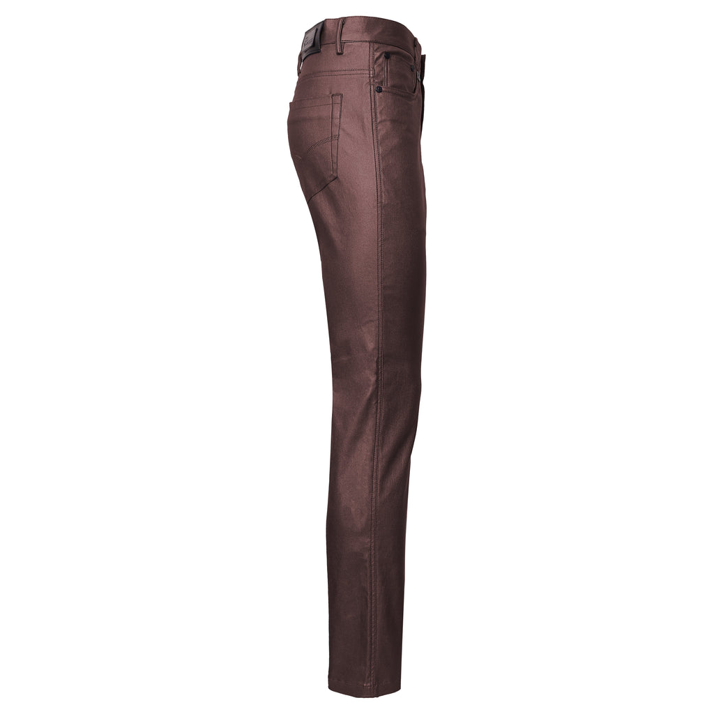Barocco Versatile Vogue Men's Metallic Jeans - Wine