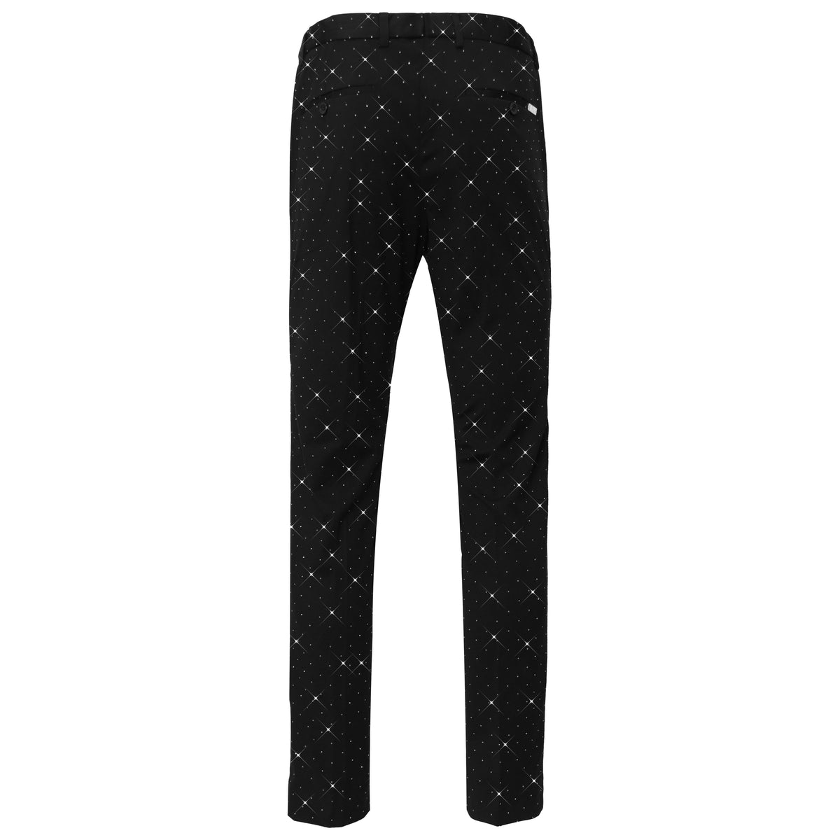 Barocco Dapper Details Men's Stretch Dress Pants - Black/Silver