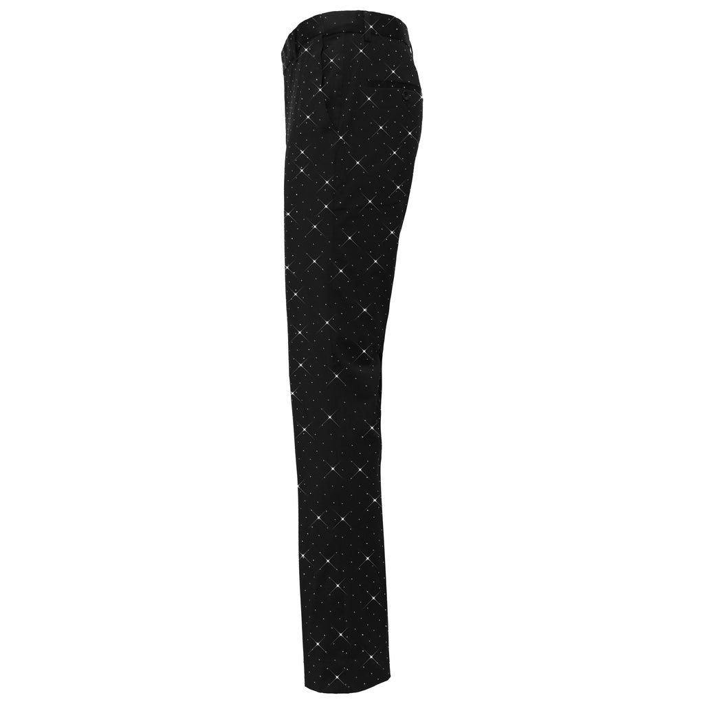 Barocco Dapper Details Men's Stretch Dress Pants - Black/Silver