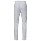 Barocco Dapper Details Men's Stretch Dress Pants - White/Silver