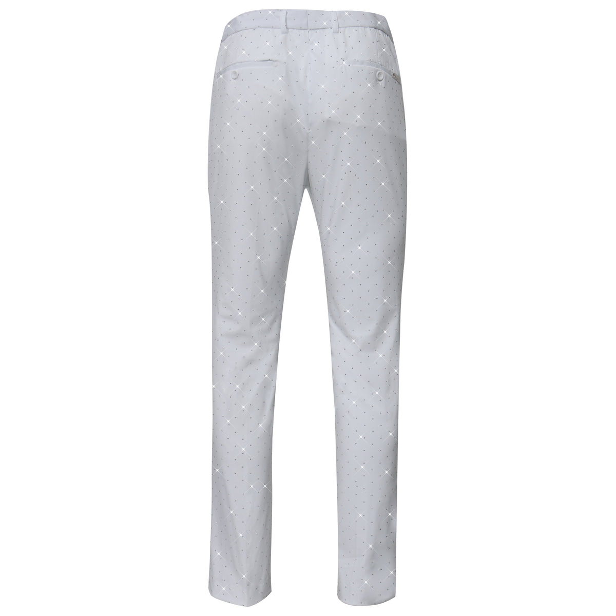 Barocco Dapper Details Men's Stretch Dress Pants - White/Silver