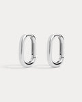 Chain Link Huggies- Silver (Ships Late June)